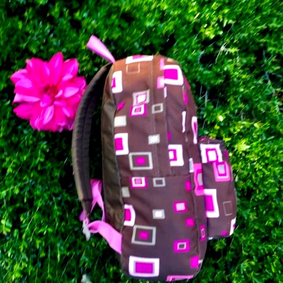 JanSport Youth Retro Childrens Cubist Cubism Book Bag Backpack Purple Pink Girls - Picture 2 of 8
